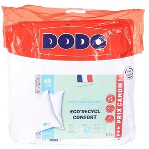 X2 Oreillers Blanc Dodo Lot 2 Confort 60x60 pas cher