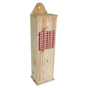 FRANDIS Huche à pain en bois pin massif 78x21x17cm marron pas cher