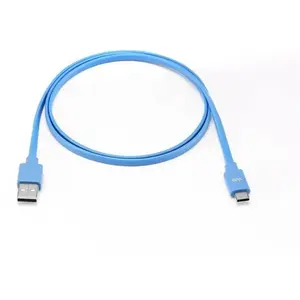 WE Câble Plat USB-C vers USB 1m pour Samsung S8/S9/S10 - Bleu pas cher