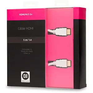 D2 Diffusion C ble HDMI m le/m le blanc 5m (5 m), Câble vidéo pas cher