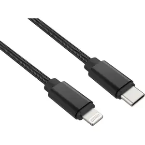Câble Lightning ADEQWAT vers USB-C 2m noir certifié Apple pas cher