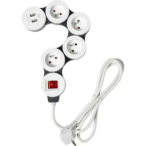 Multiprise ESSENTIELB rotative 4 prises + 2 USB pas cher