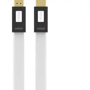Câble HDMI ESSENTIELB 2.0/18Gbps plat 2M Blanc pas cher