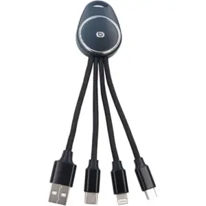 Câble trio ESSENTIELB court 3 en 1 (lightning microUSB USB-C) pas cher