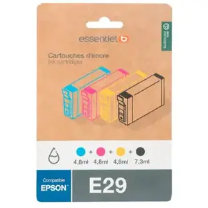 Cartouche d'encre ESSENTIELB E29 Noir + 3 couleurs pas cher