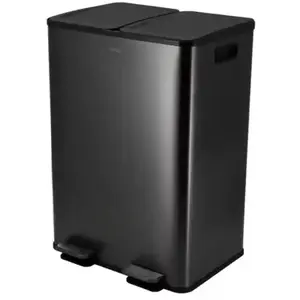 Poubelle tri sélectif MIOGO 60L inox noir pas cher