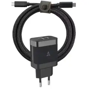 Chargeur secteur ADEQWAT Chargeur USB-A+USB-C 45W+cable USBC noir pas cher