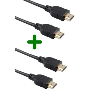 Câble HDMI ESSENTIELB x2 HDMI 2M noir droit 2.0 pas cher