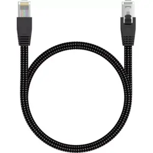 Câble Ethernet ADEQWAT 5M Droit CAT8 noir pas cher