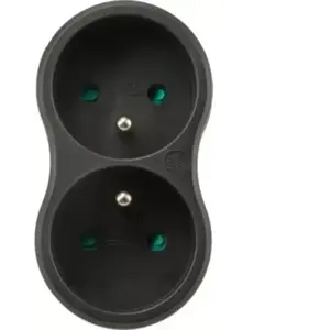 Essentielb - Multiprise Biplite En Bioplastique Noire pas cher