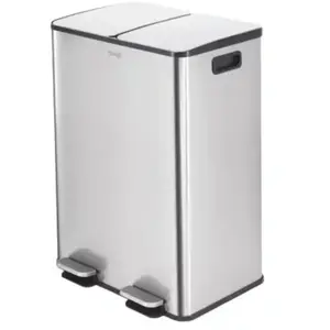 Poubelle tri sélectif MIOGO Tri selectif 60L inox pas cher