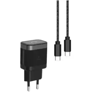 Chargeur + câble ADEQWAT USB-C 35W + Câble USB-C 1M Noir pas cher