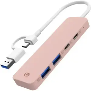 Hub USB C ESSENTIELB 4 en 1 USB-C Rose - Vr pas cher