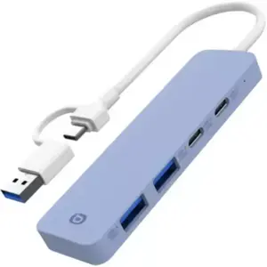 Hub USB C ESSENTIELB 4 en 1 USB C Violet - Vr pas cher