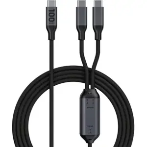 CABLE ESSENTIELB 1.5M 100W 2 en 1 USB-C vers x2 USB-C pas cher