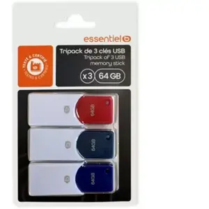 Clé USB ESSENTIELB Essentiel B CLE USB Tripack x 3 64Go pas cher