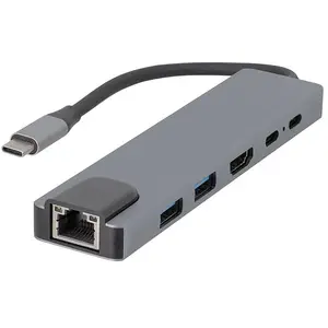 Hub Usb-c Edenwood 6-en-1 Avec Hdmi, Rj45, Usb 3.0, Usb-c Pd pas cher