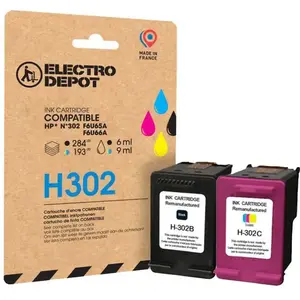 Multipack Cartouches D'encres Electro Depot Compatible Hp H302 Pack Noir+couleur pas cher