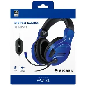 Nacon Official Playstation Gaming Headset V3 Blue For Ps4 - Bigben pas cher