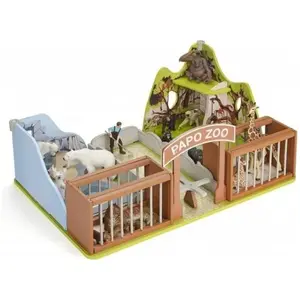 Papo-Le Zoo LA Vie Sauvage Zoobles Environnement en Bois, 60107, Multicolore, Taille Unique
