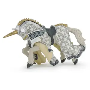Figurine Papo cheval du Maître des armes licorne argentée pas cher