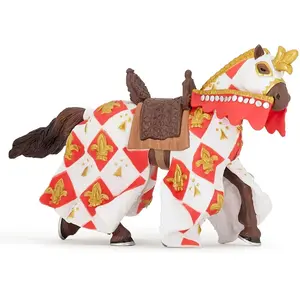 Papo- Cheval Blanc Fleur de lys Le Monde Medieval Figurine, 39789