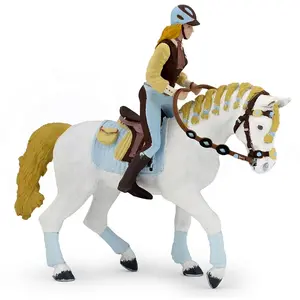 Figurine Cavalière fashion - PAPO - CHEVAUX, POULAINS ET PONEYS - Bleu - Enfant pas cher