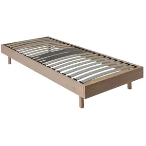 Ebac Sommier + jeu de pieds 90x190 Decokit 18 lattes Chêne Clair