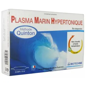 Biotechnie Plasma Marin Hypertonique 20 ampoules pas cher