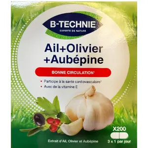 Biotechnie B-Technie Ail Olivier Aubépine Vit E Bonne Circulation 200 capsules pas cher