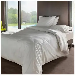 VENT DU SUD Housse de couette Neige en percale de coton 80 fils 200x200 cm pas cher