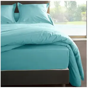 VENT DU SUD Housse de couette Lagon en percale de coton 80 fils 200x200 cm pas cher