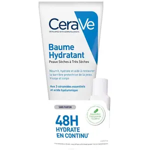 CeraVe Baume Hydratant visage et corps 177ml + Mini Crème Lavante offerte pas cher