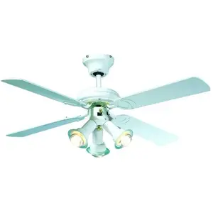 FARELEK Ventilateur De Plafond Maldives  Ã 107 Cm, 3 Spots, LaquÃ© Blanc