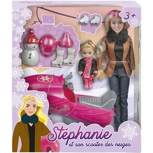 Poupée Stéphanie et son scooter des neiges pas cher