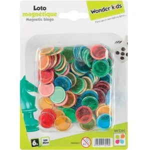 Wonder Kids Wdk partner - a1300729 - jeux de société - 100 pions loto magnétiques pas cher
