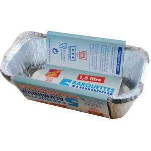 ELBE Barquette en aluminium avec couvercle x5 - 1.5 L pas cher