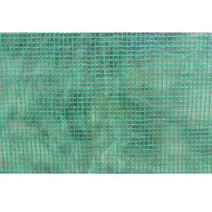 LAMS Bâche armée pour serre tunnel 6 m² - Toile en polyéthylène 140 g/m² avec 6 fenêtres d'aération - 1 porte - Vert pas cher