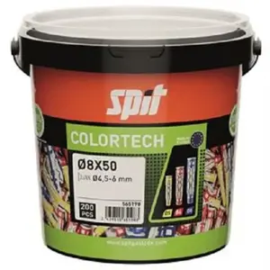 Cheville plastique COLORTECH 8x50 sans vis - SPIT - Seau de 200 - 565198 pas cher