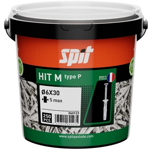 Cheville à frapper en nylon hit mp - ø 6 x 5 / 32 mm - Seau de 250 Spit 060123 pas cher
