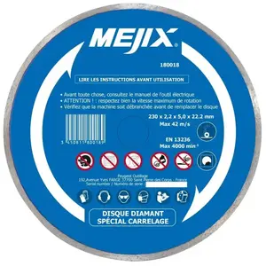 Disque diamant Mejix 180018 - 230 mm br 25.4/22.2 mm pas cher
