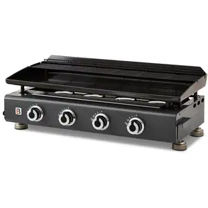 Plancha à gaz BRASERO Silvia II G - 4 Feux Gun Metal - 84 x 34 cm - Pl...