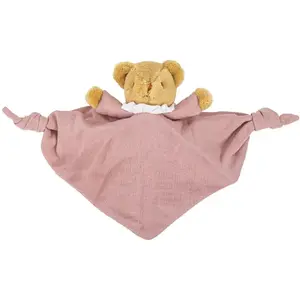 Trousselier Doudou plat avec hochet Ours Vieux Rose pas cher