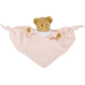Trousselier Doudou plat avec Hochet Ours Rose poudré pas cher