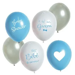 Ballons de baudruche pour Baby Shower - LE GEANT DE LA FETE - Bleu - Latex - Ballon classique pas cher