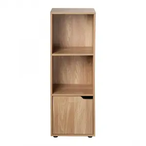 CASAME Meuble 3 cases avec une porte H91 cm - Bois clair - MODU