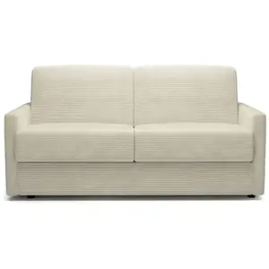 CALICOSY - Canapé convertible 3 places en velours côtelé Matelas 20cm - GIULIA - Ivoire pas cher