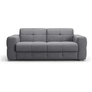 CALICOSY Canapé 3 places convertible avec ouverture express en tissu L207 cm - 207 cm X 102 cm X 84 cm - CHESTER - Gris pas cher