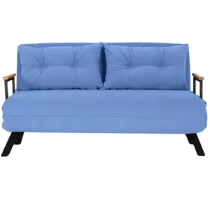 CALICOSY - Canapé lit 2 places convertible en tissu avec pieds en méta... pas cher