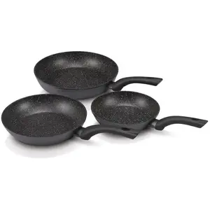 Kitchenfun Lot de 3 poêles Kitchen Roc en aluminium - Beka - Noir - Aluminium pas cher